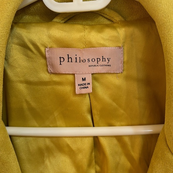 Philosophy woman size medium, faux suede mustard color jacket - Picture 2 of 10